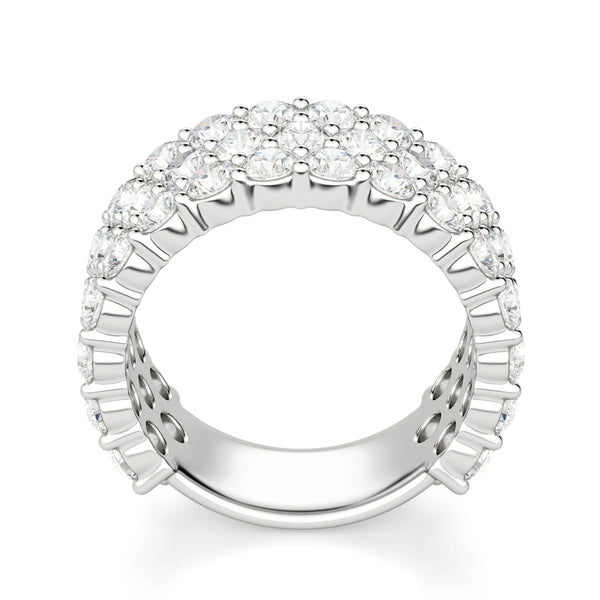 Round Cut Moissanite Bold Pave Set Wedding Band For Her