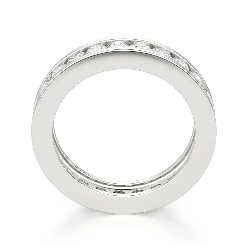 Round Cut Channel Set VVS1  Moissanite Wedding Band