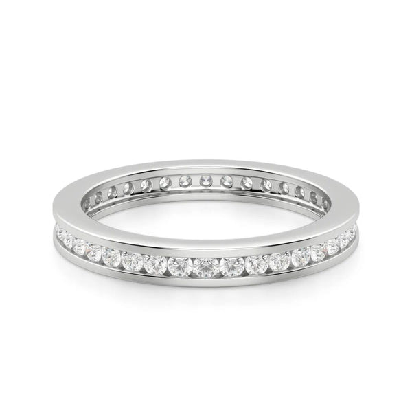 Round Cut Moissanite Channel Set Wedding Band