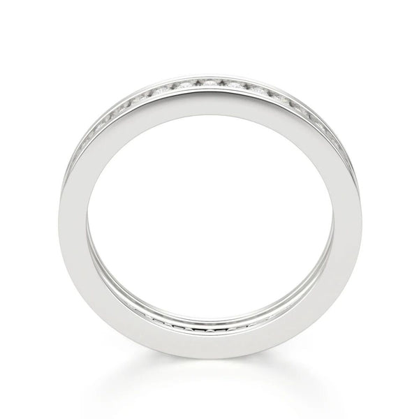 Round Cut Moissanite Channel Set Wedding Band