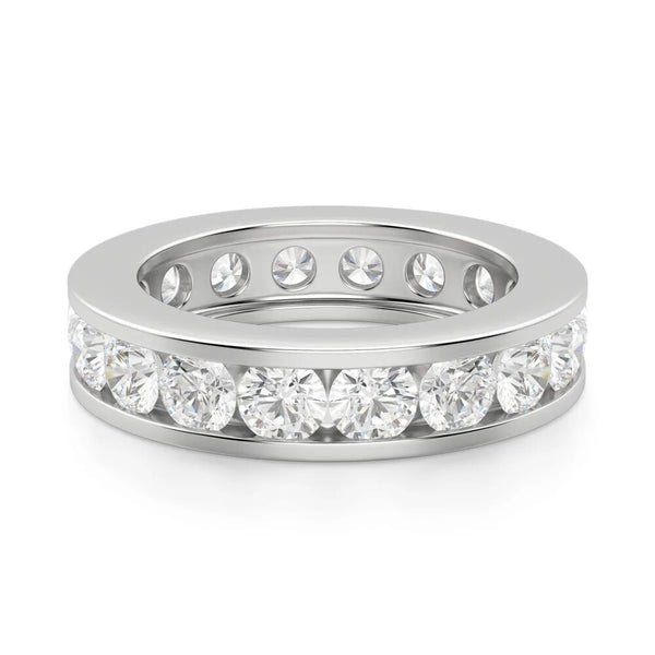 Channel Set Round Cut Moissanite Wedding Band