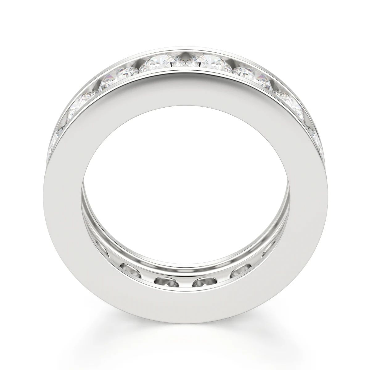 Round Cut Channel Set Full Eternity Wedding Band