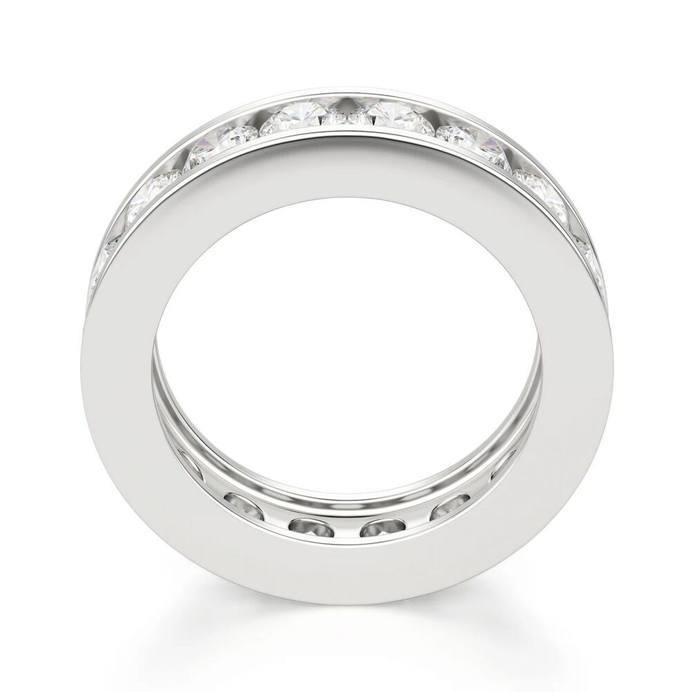 Channel Set Round Cut Moissanite Wedding Band