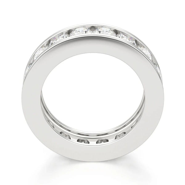 Channel Set Round Cut Moissanite Wedding Band