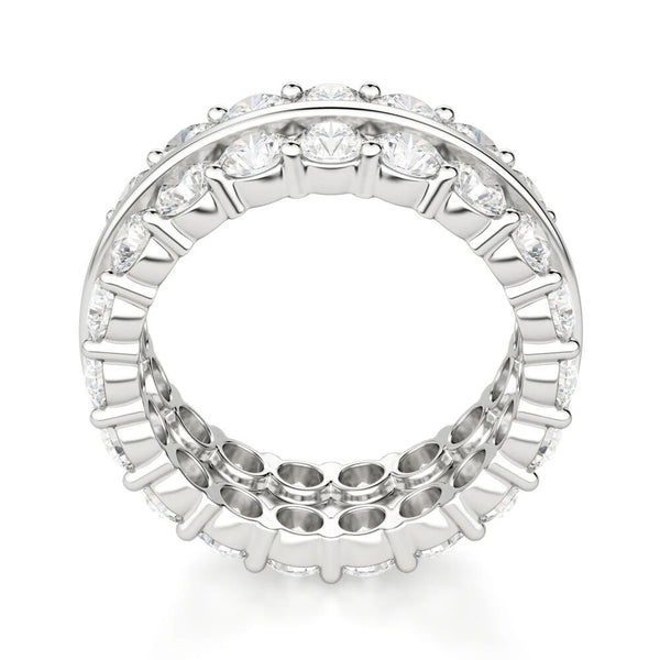 Colorless Moissanite Round Cut Double Row Band For Women