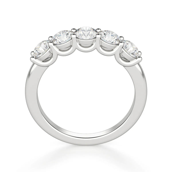 Round Cut Moissanite Five Stone Eternity Wedding Band
