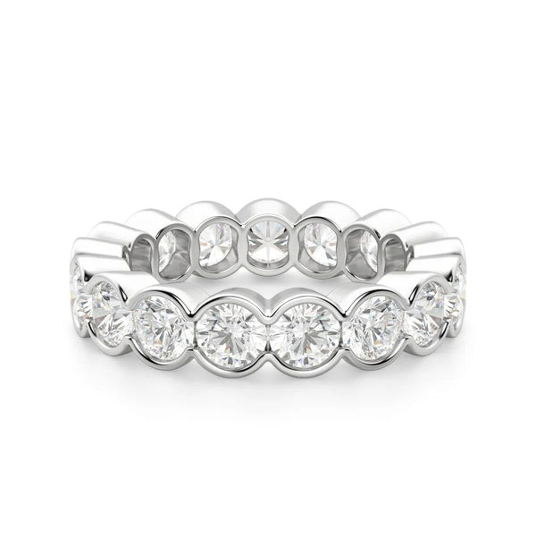 Moissanite Round Cut Full Etrtnity Bezel Set Band For Women