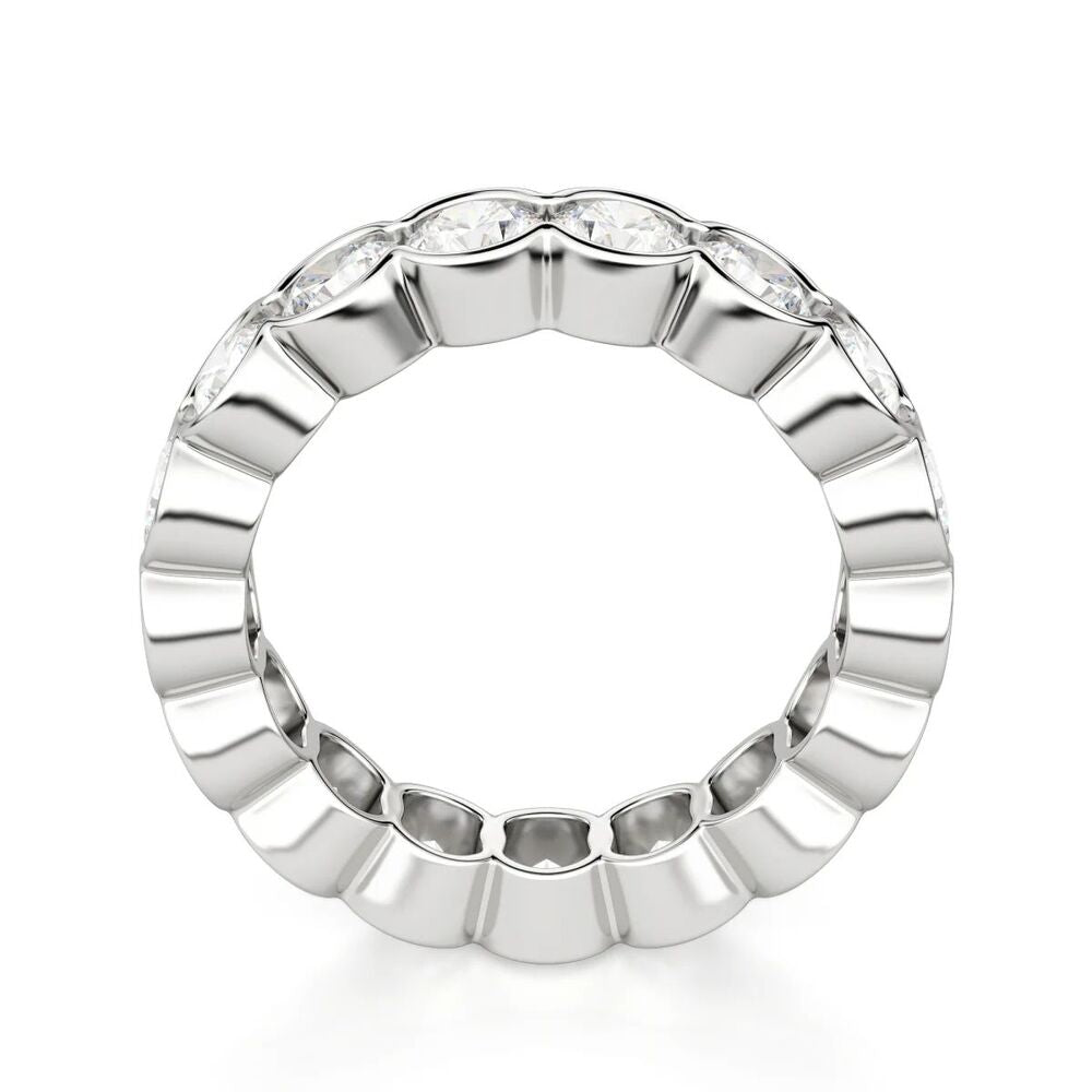 Moissanite Round Cut Full Etrtnity Bezel Set Band For Women