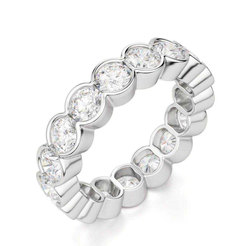 Moissanite Round Cut Full Etrtnity Bezel Set Band For Women