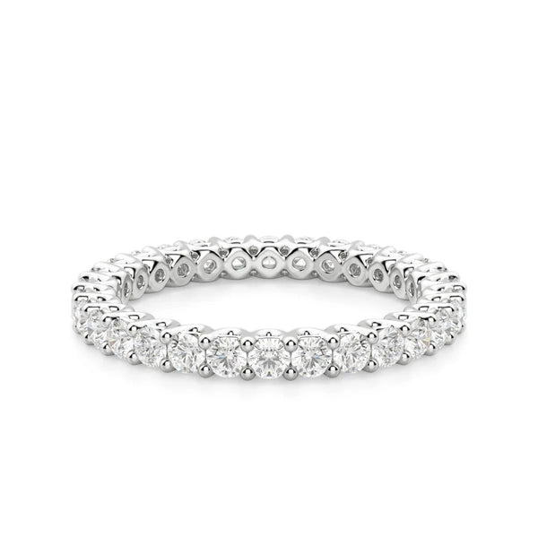 Moissanite Round Cut Full Eternity Wedding Band