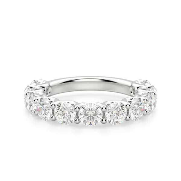 Moissanite Semi Eternity Matching Wedding Band