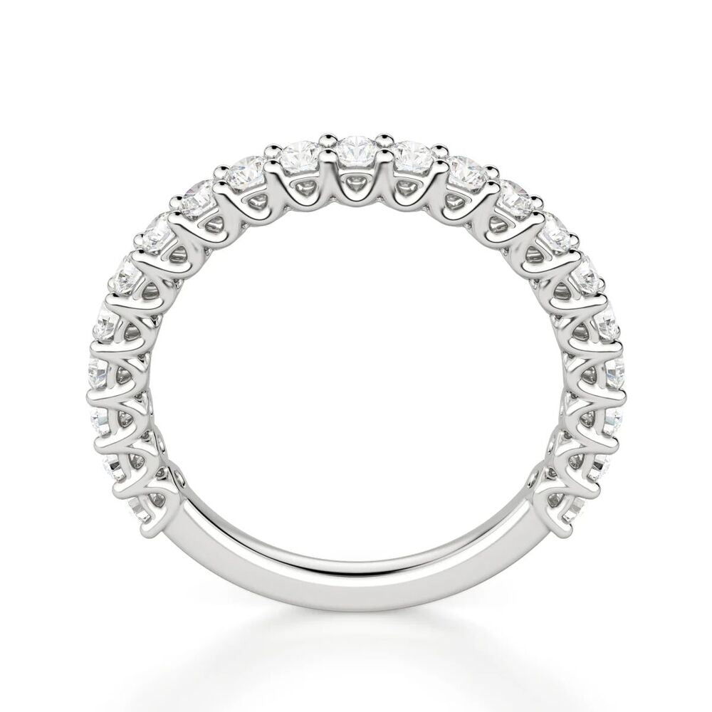 Round Cut Moissanite Half Eternity Band For Anniversary Gift