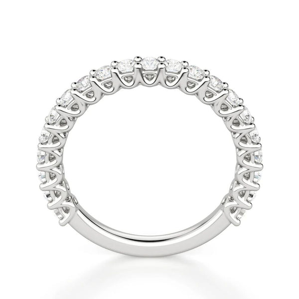 Round Cut Moissanite Half Eternity Band For Anniversary Gift
