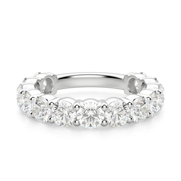 Moissanite Round Cut Semi Wedding Band