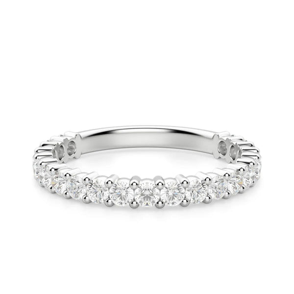Round Cut Semi Eternity Matching Wedding Band