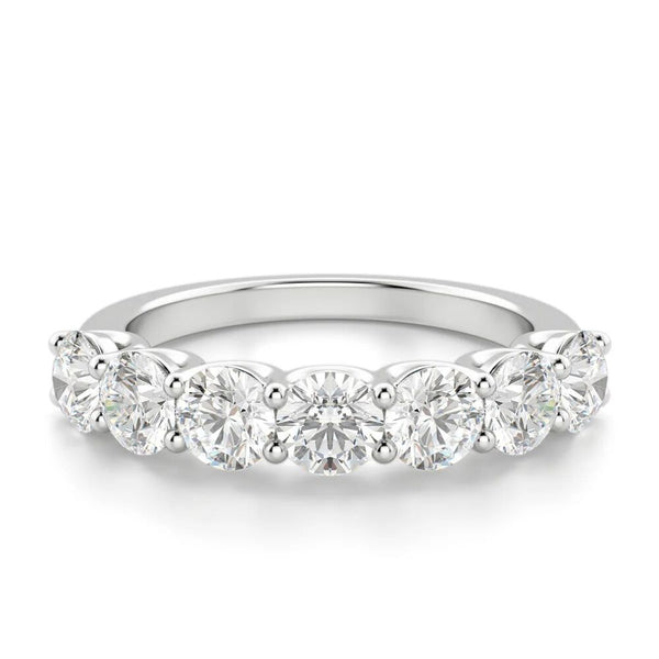 Moissanite Round Cut Seven Stone Eternity Wedding Band