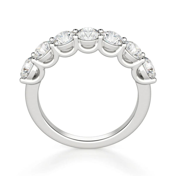Moissanite Round Cut Seven Stone Eternity Wedding Band