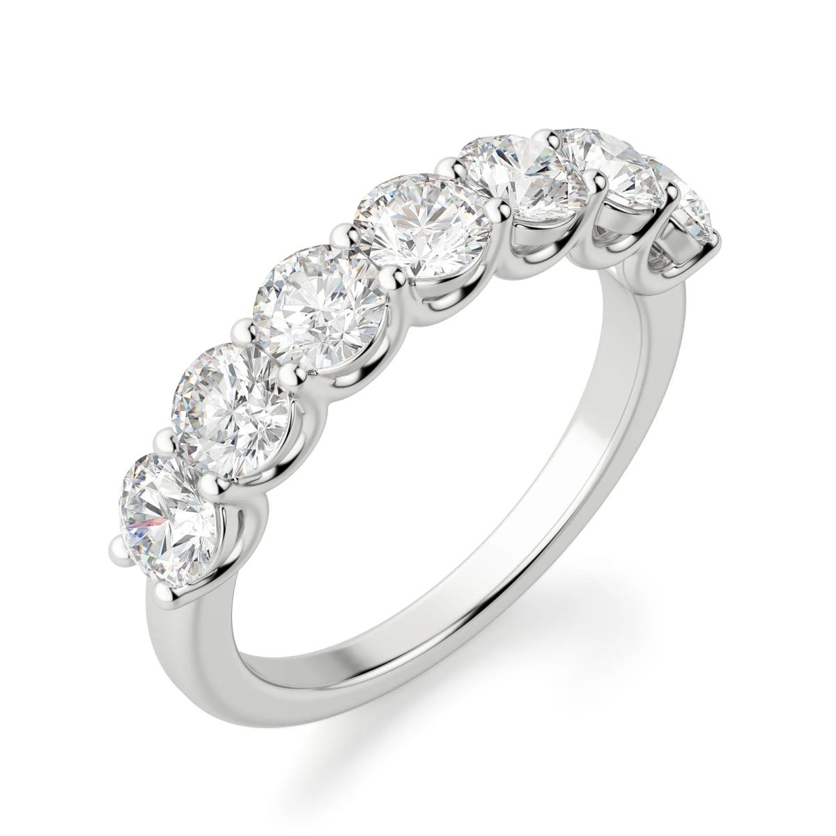 Round Cut Seven Stone Moissanite Matching Band