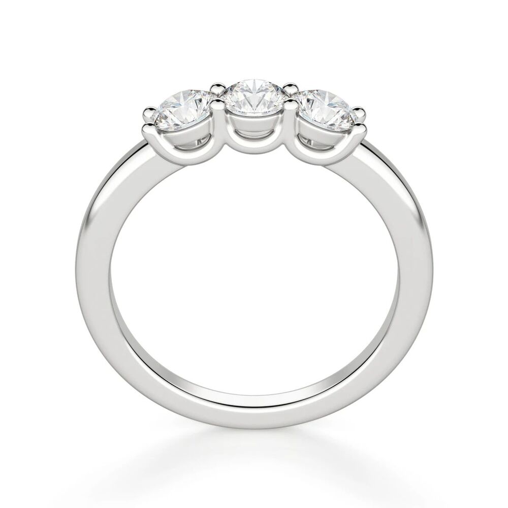 Round Cut Moissanite Three Stone Eternity Wedding Band