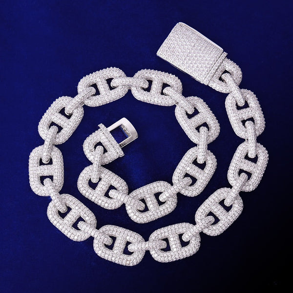 Iced Out Moissanite G Link 20MM Hip Hop Chain Necklace