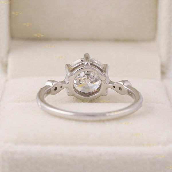 VVS1 Lab Grown Diamond Round Cut Three Stone Ring