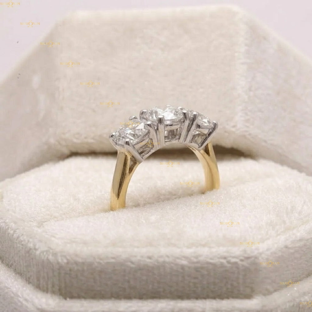 Three Stone Lab Grown Diamond Engagement Ring