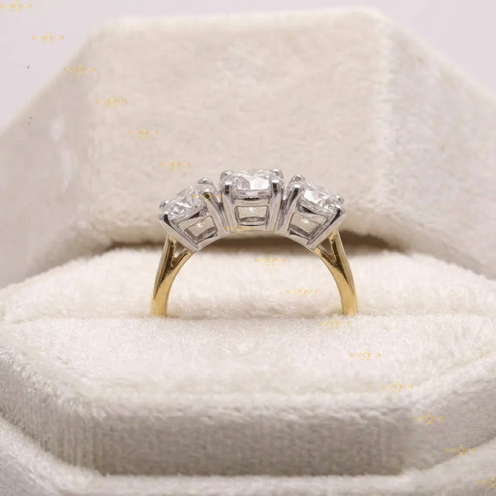 Three Stone Lab Grown Diamond Engagement Ring