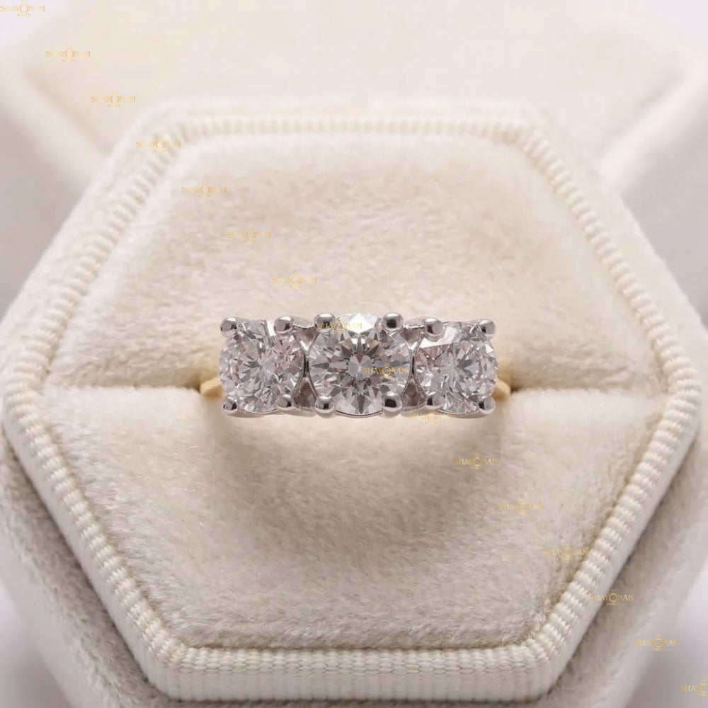 Three Stone Lab Grown Diamond Engagement Ring