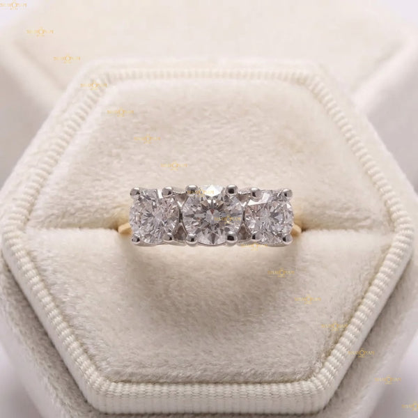Three Stone Lab Grown Diamond Engagement Ring