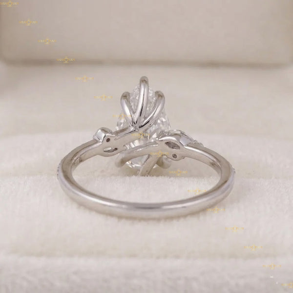Lab Grown Diamond Pear Cut Vintage Inspired Engagement Ring