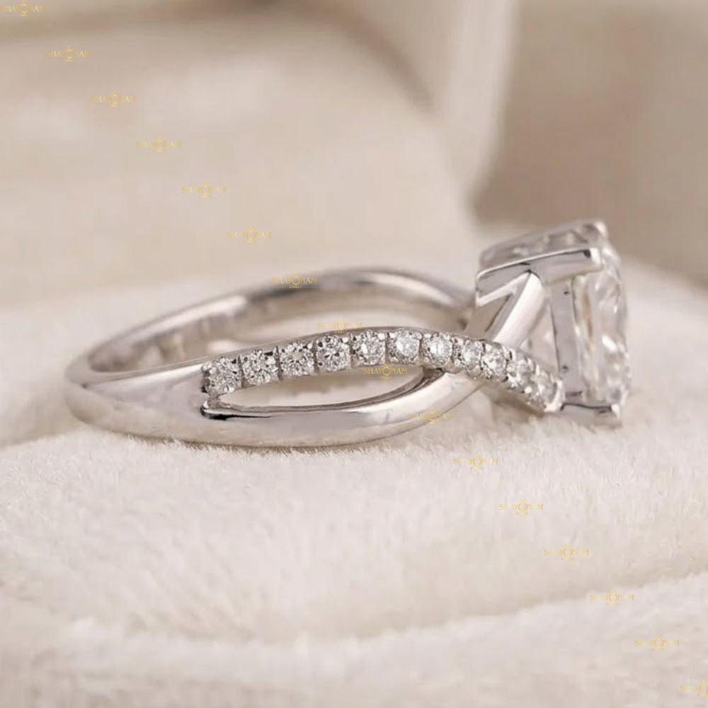 IGI Certified Lab Grown Diamond 2 Carat Princess Cut Infinity Twisted Ring
