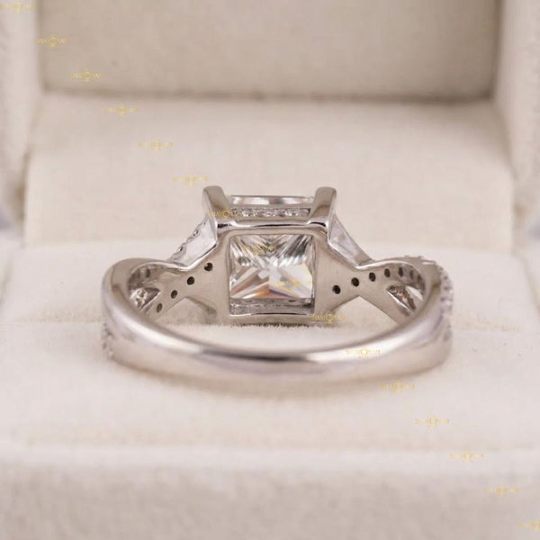 IGI Certified Lab Grown Diamond 2 Carat Princess Cut Infinity Twisted Ring