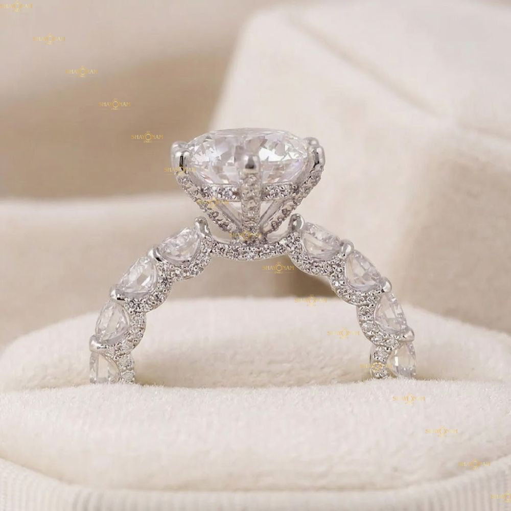 2 Carat Round Cut Lab Grown Diamond Antique Engagement Ring