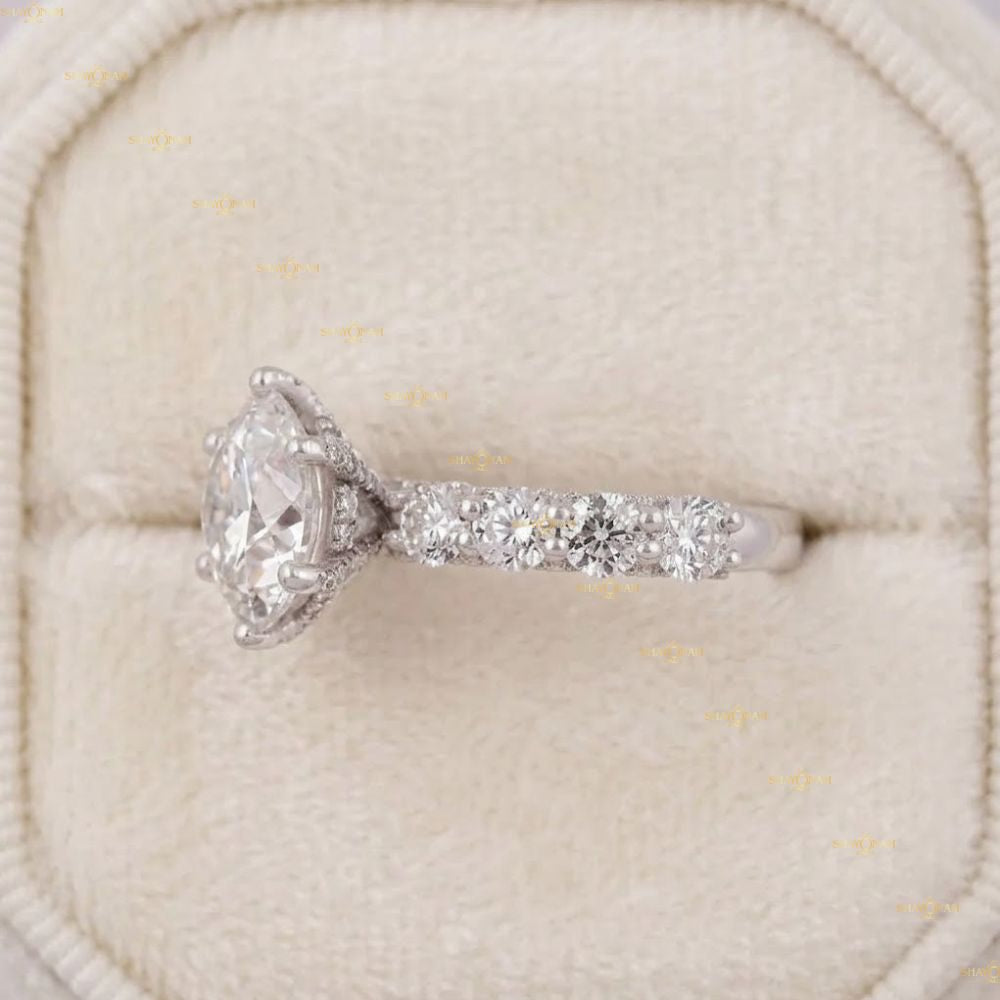 2 Carat Round Cut Lab Grown Diamond Antique Engagement Ring