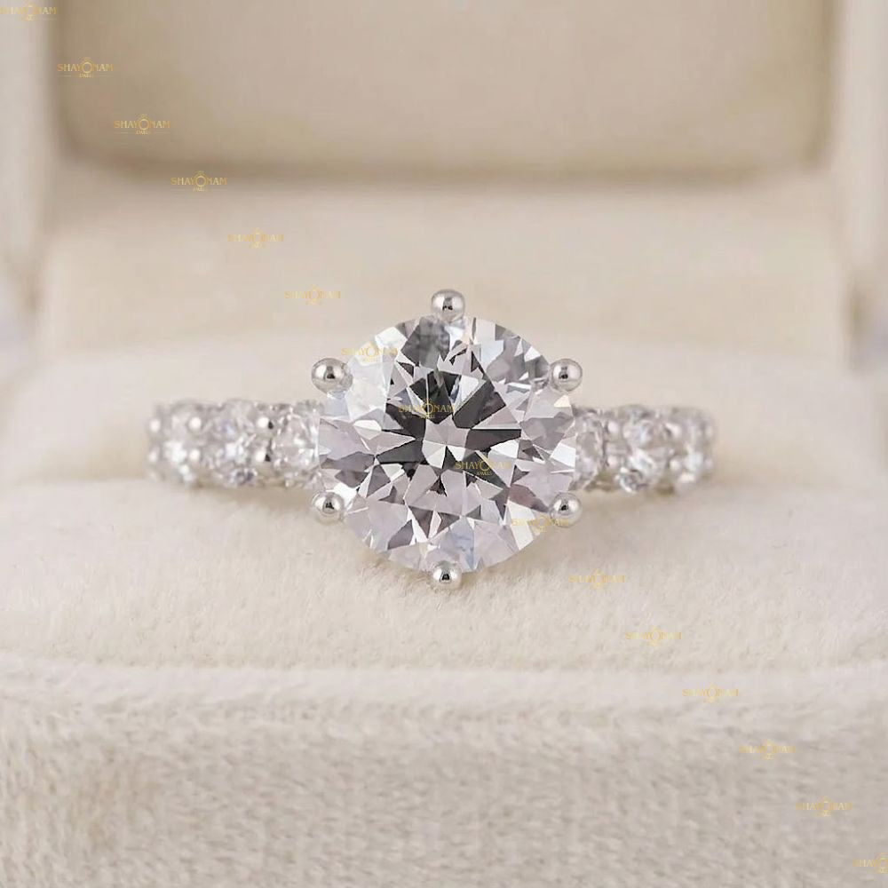 2 Carat Round Cut Lab Grown Diamond Antique Engagement Ring