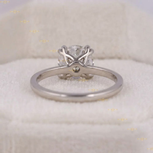 Round Cut Lab Grown Diamond Double Prong Solitaire Engagement Ring