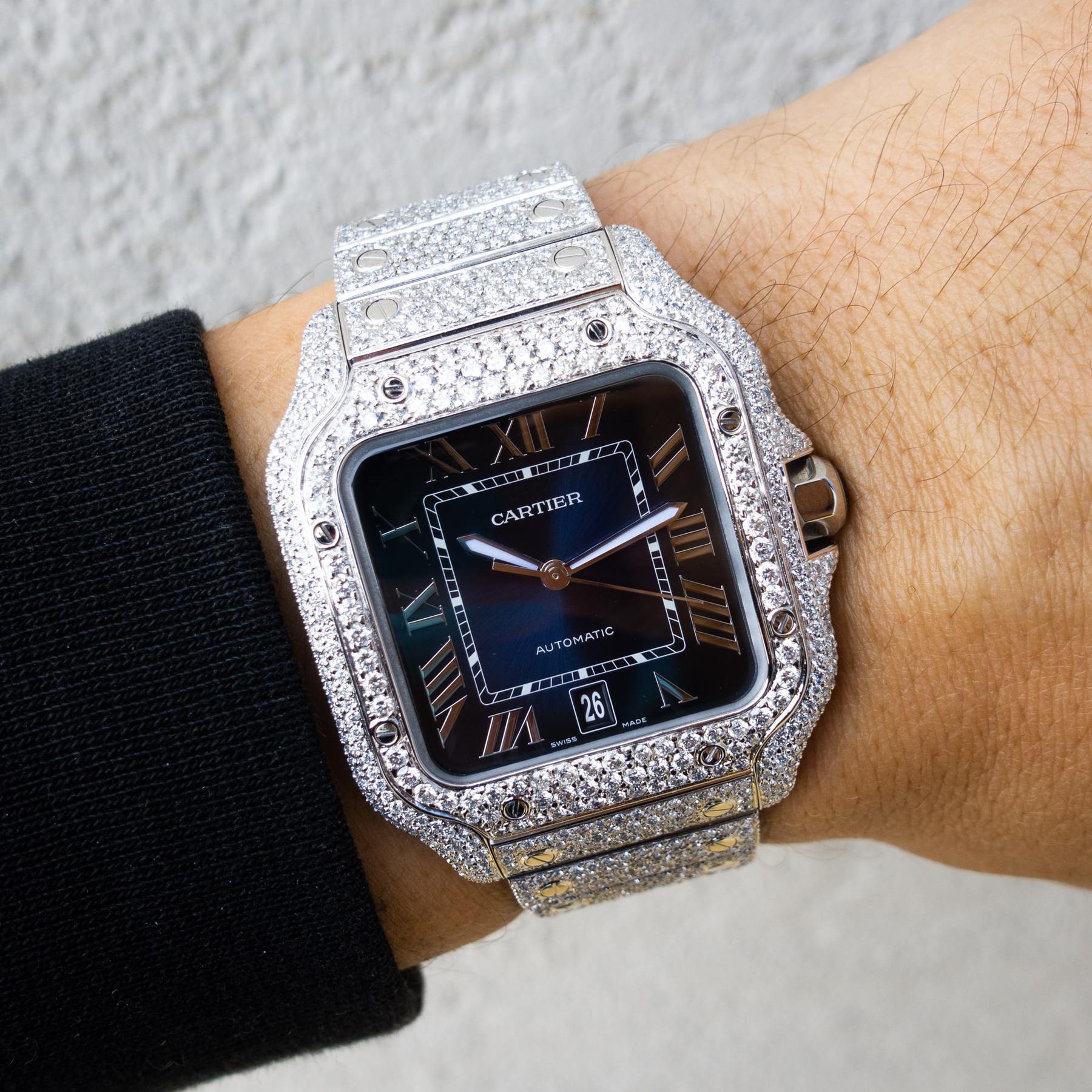 Iced Out Cartier Moissanite Diamond Watches For Men's