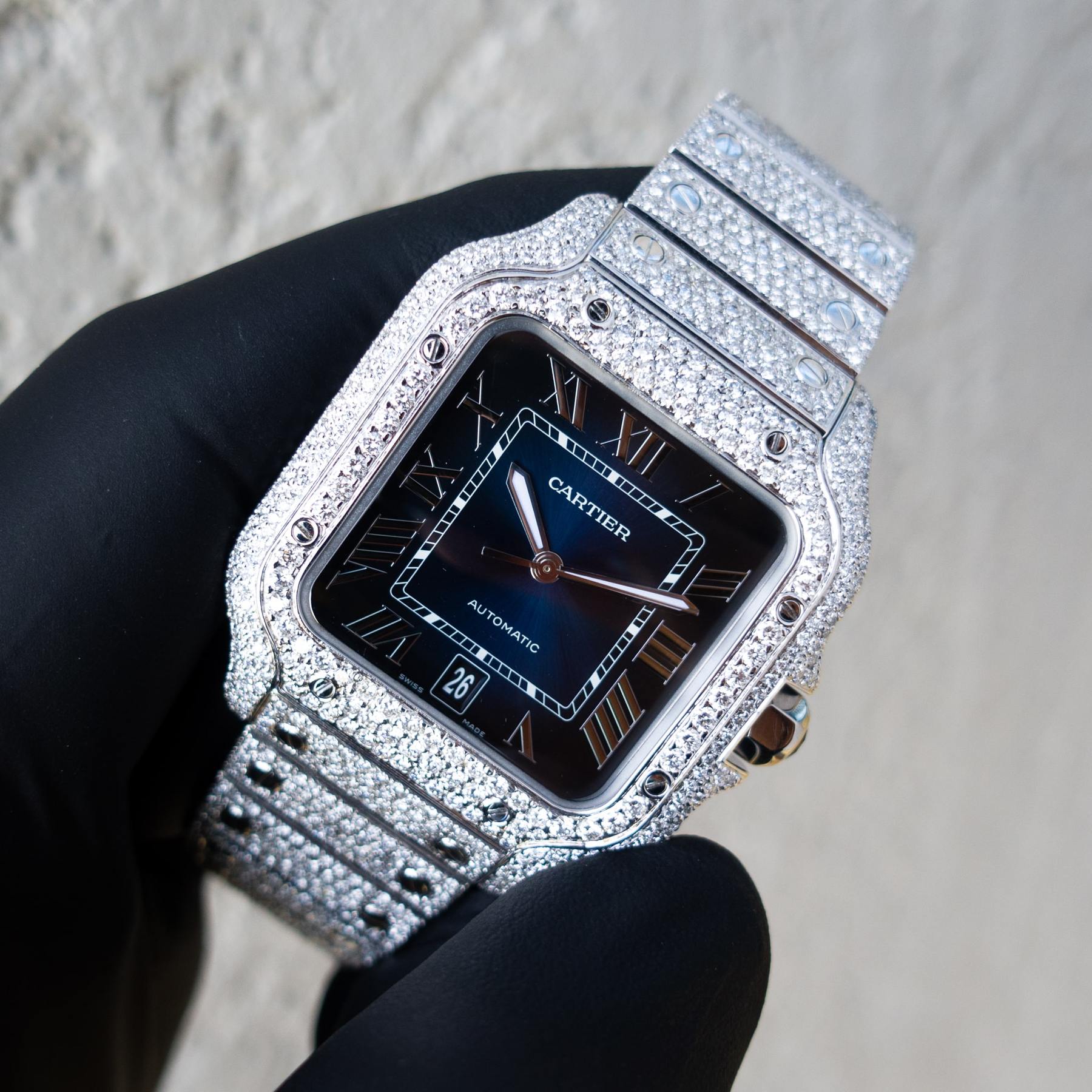 Iced Out Cartier Moissanite Diamond Watches For Men's