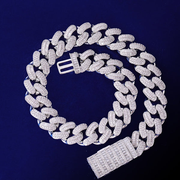 Iced Out Moissanite Diamond Cuban Link Chain For Men's
