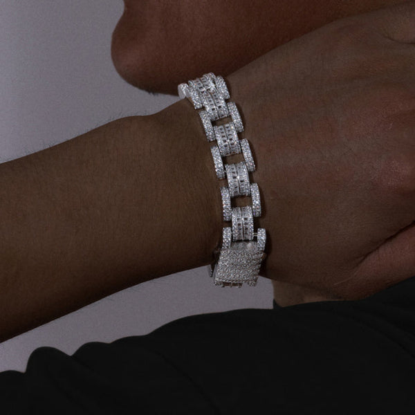 Colorless Moissanite Cuban Link Hip Hop Bracelet