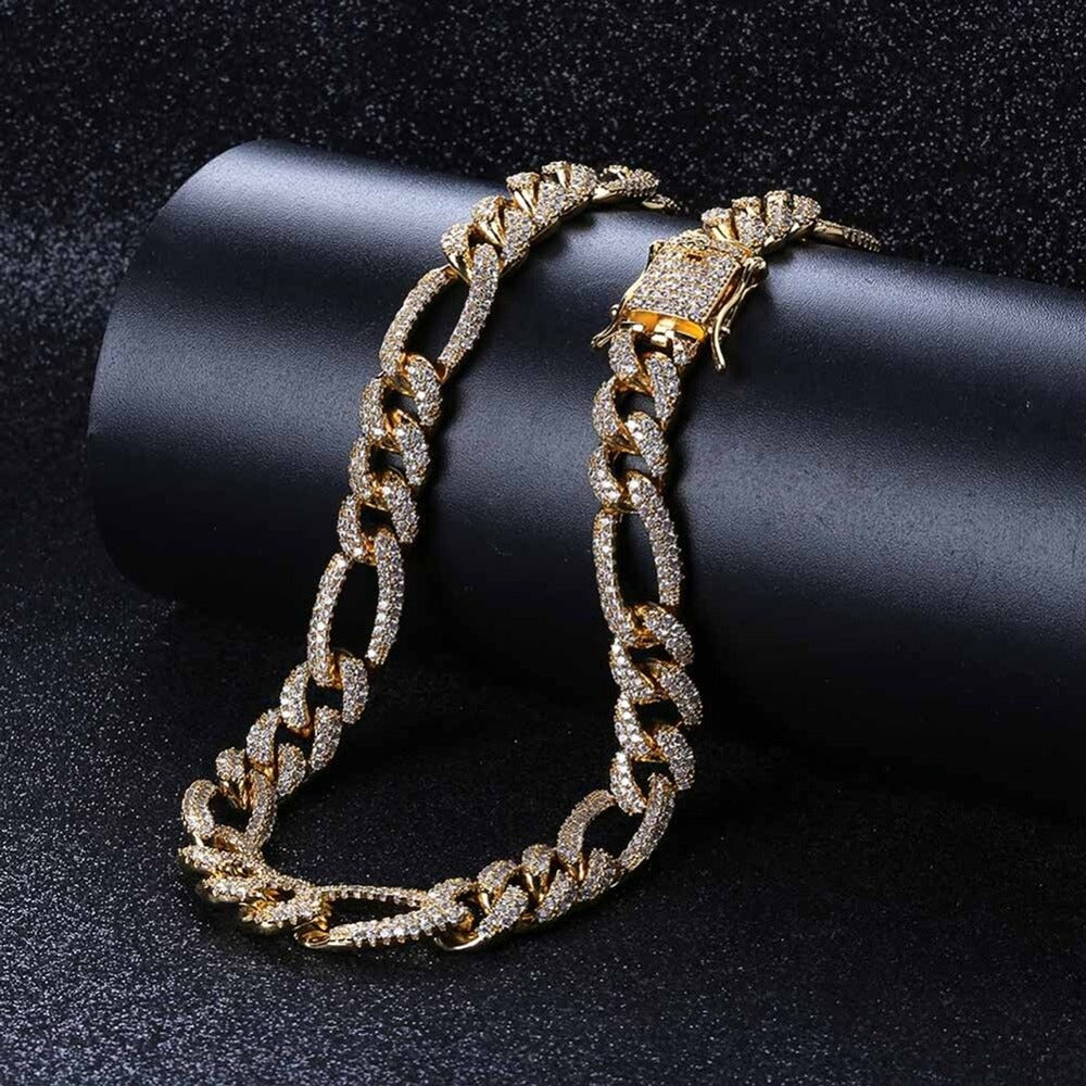 VVS Moissanite Iced Out Figaro Hip Hop Chain For Men's