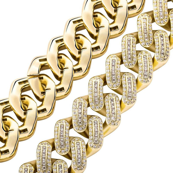 Iced Out Moissanite Diamond Cuban Link Bracelet for Men's