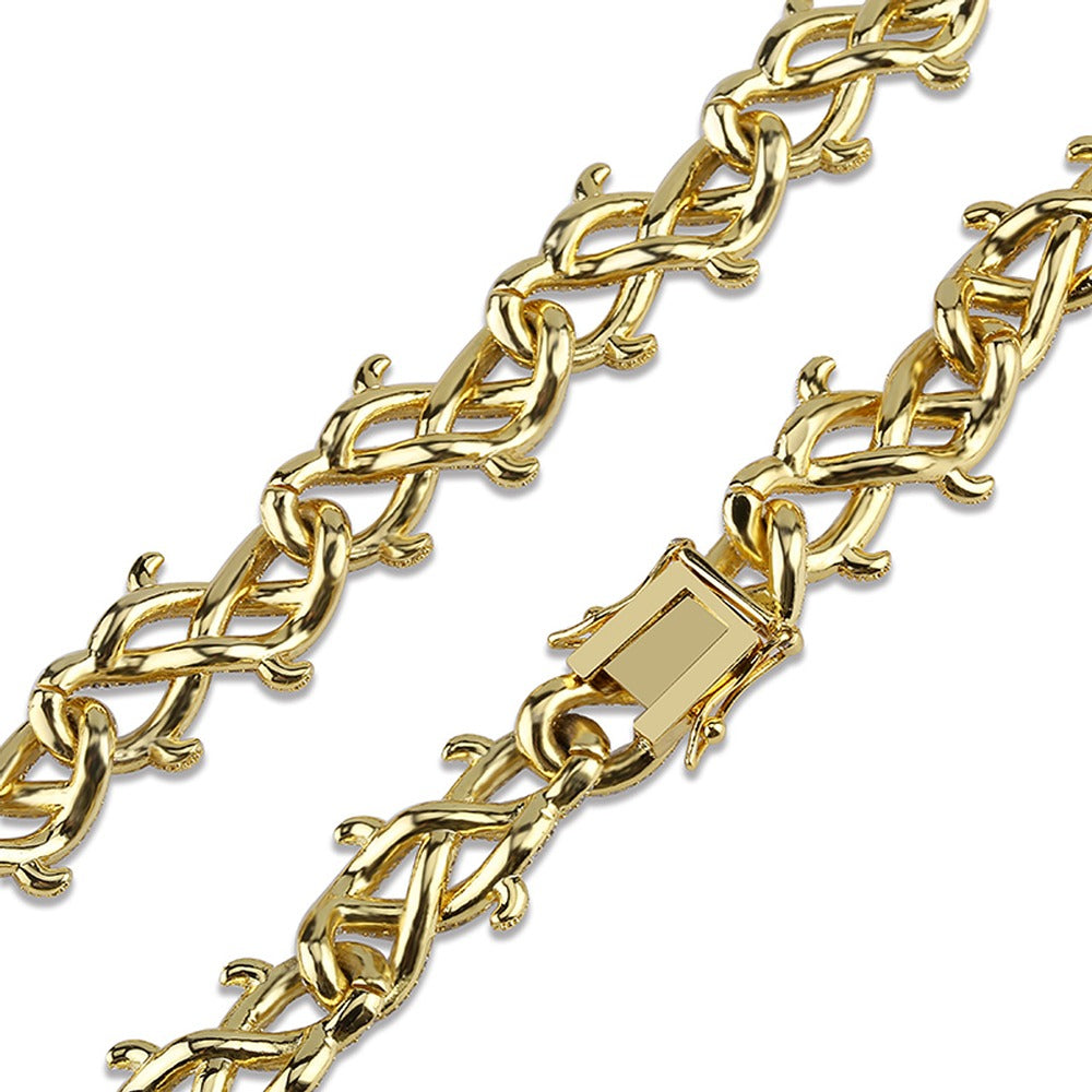 Iced Out Moissanite Thorn Link Hip Hop Chain