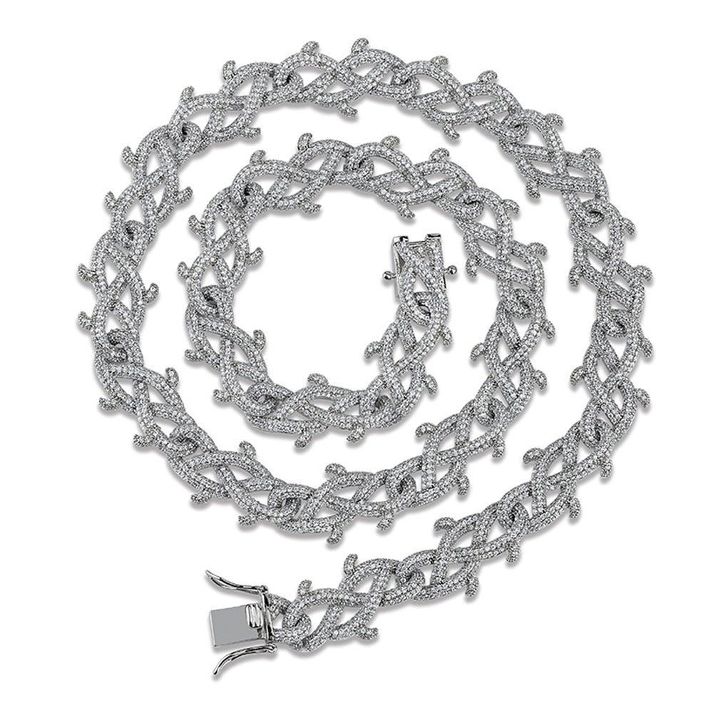 Iced Out Moissanite Thorn Link Hip Hop Chain