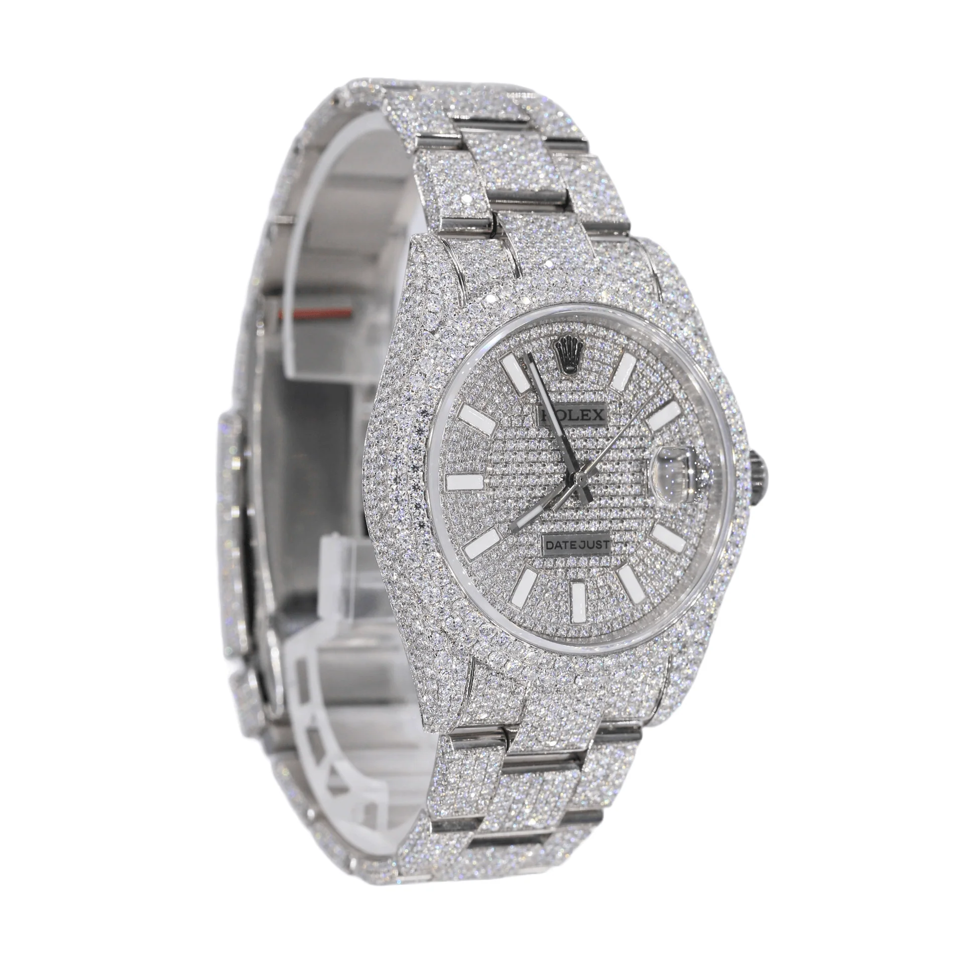 Iced Out Hip Hop Bust Down Luxury Handmade Men’s Stainless-Steel Watch.