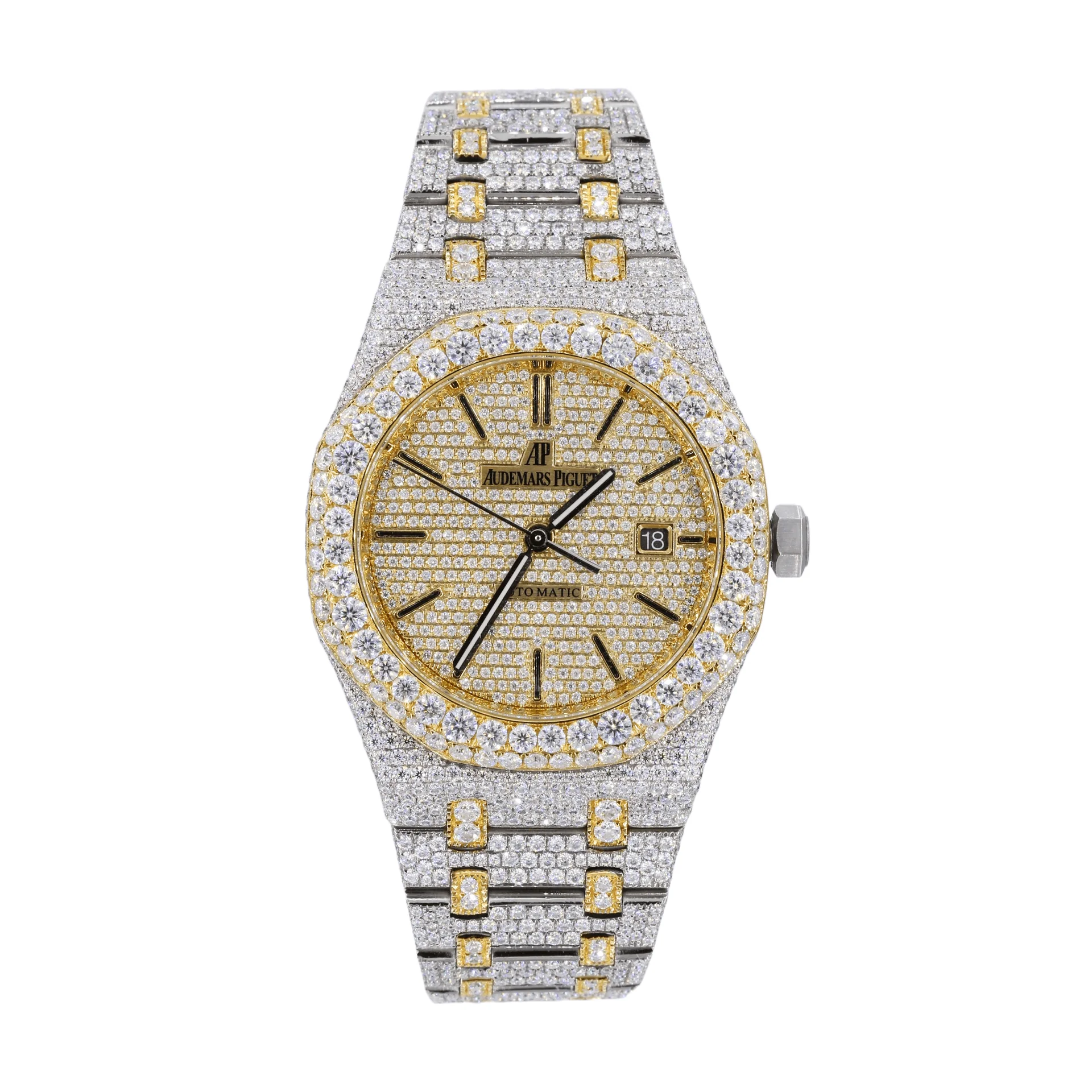 Iced Out Hip Hop Moissanite Two Tone AP Men's Watches