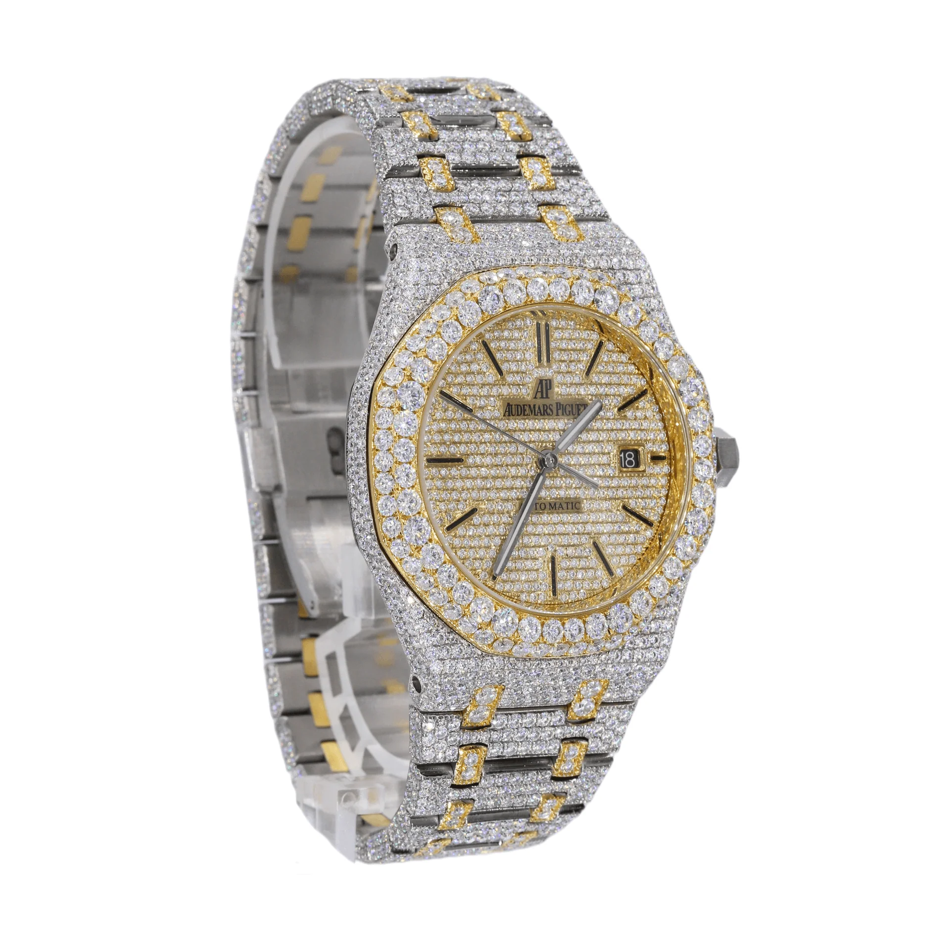 Iced Out Hip Hop Moissanite Two Tone AP Men's Watches