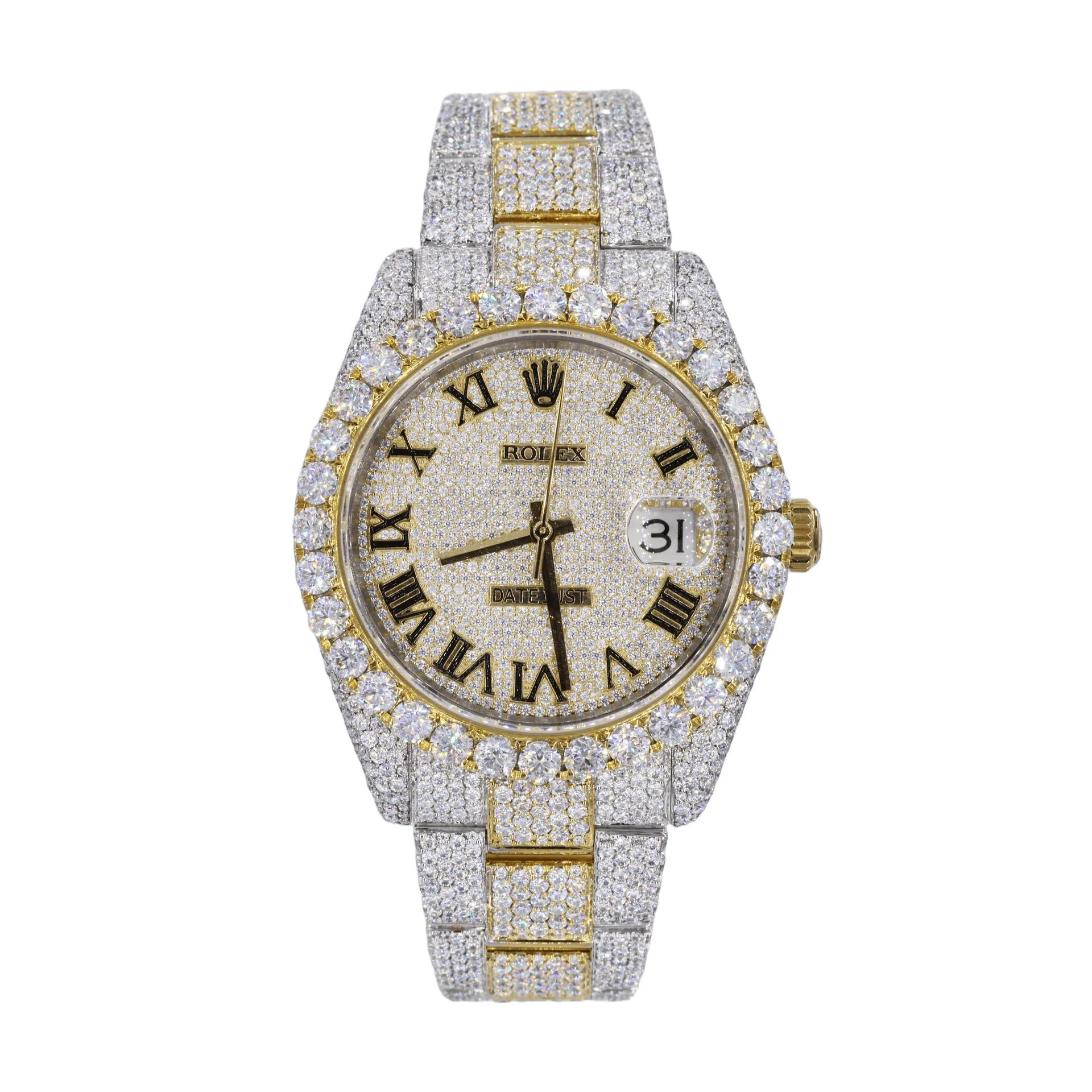 Moissanite Rolex Datejust Iced Out Hip Hop Luxury Watches For Men's