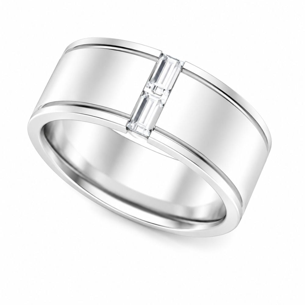 Baguette Cut Lab Grown Diamond Channel Set Wedding Band