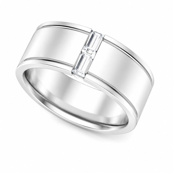Baguette Cut Lab Grown Diamond Channel Set Wedding Band